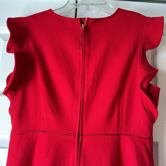 Vineyard Vines red ruffle flutter sleeve a-line sheath dress sz 8 - Picture 9 of 15